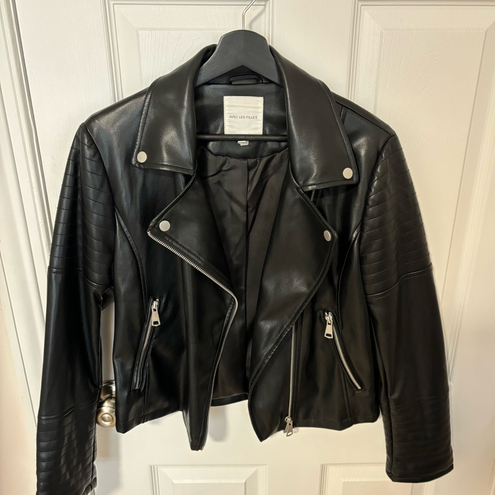 Avec Les Filles Faux Leather Jacket